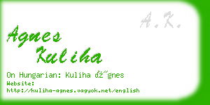 agnes kuliha business card